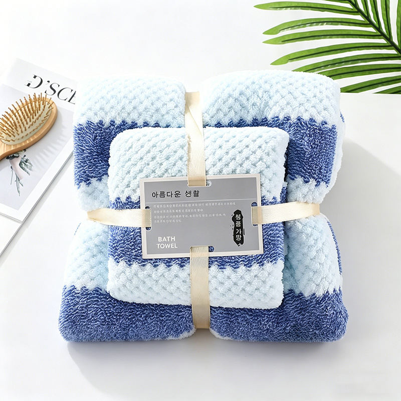 Gran al por mayor coral vello toalla de baño gran ancho estrella toalla de compras de toalla absorbente doméstica conjunto de toallas de baño
