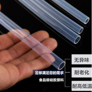 Transparent Silicone Hose Odor-free and Temperature-resistant Rubber Pipe Food Guide Pipe 12*16mm Inner 12 Outer 16