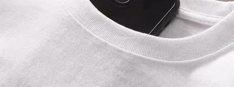 T-shirt à manches mi-longues pour hommes, marque de mode américaine, ample, polyvalent, en pur coton, haut de gamme, nouvelle collection été_voghion.com