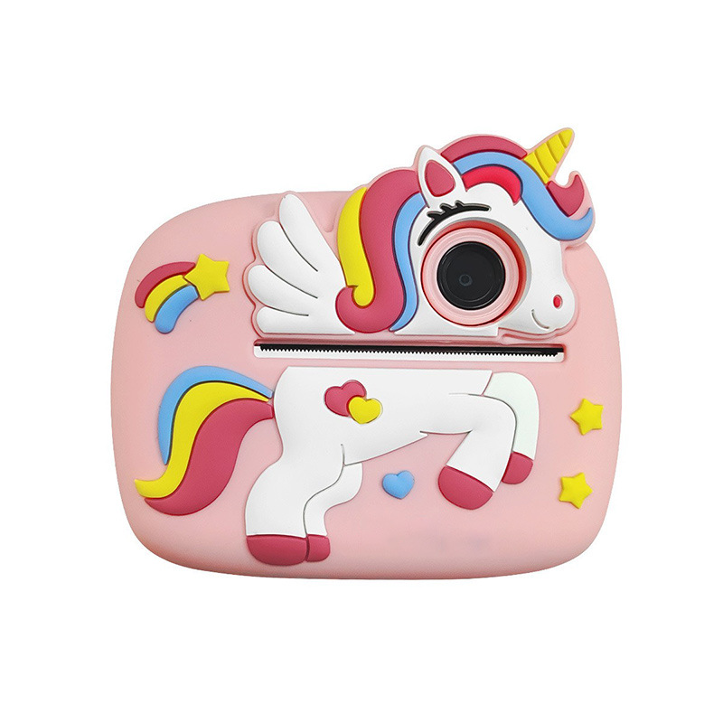 Nueva cámara de impresión para niños de 2400W píxeles transfronteriza Polaroid cámara digital de doble cámara instantánea de dibujos animados