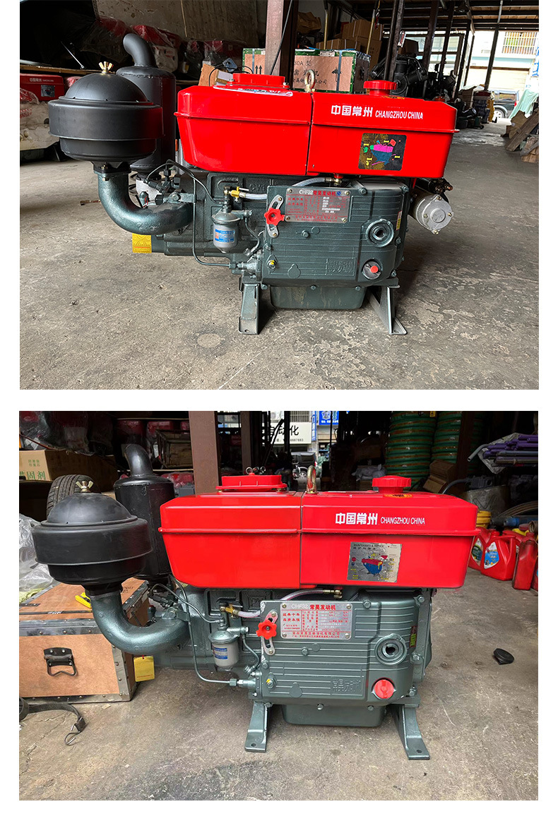 Diesel Machine Tractor Head, Thickeneded Muffler, Not Easy to Break, Aluminum Water Tank, Good Heat Dissipation, Two Types of Electric Hand Starter