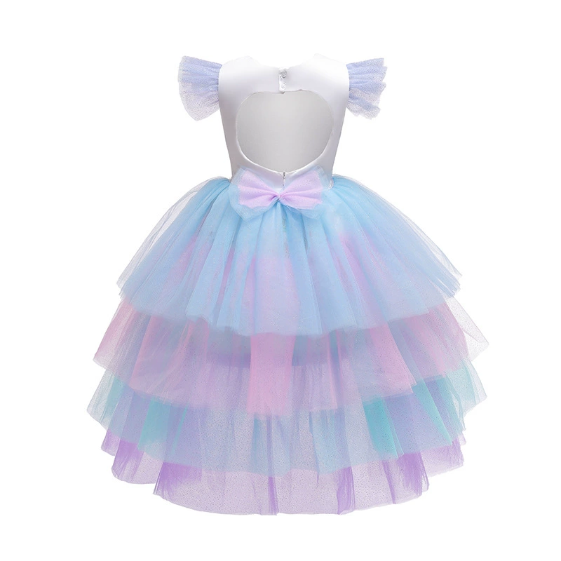 Children's rainbow small princess costume, demi-season evening dress, skirt, 2020