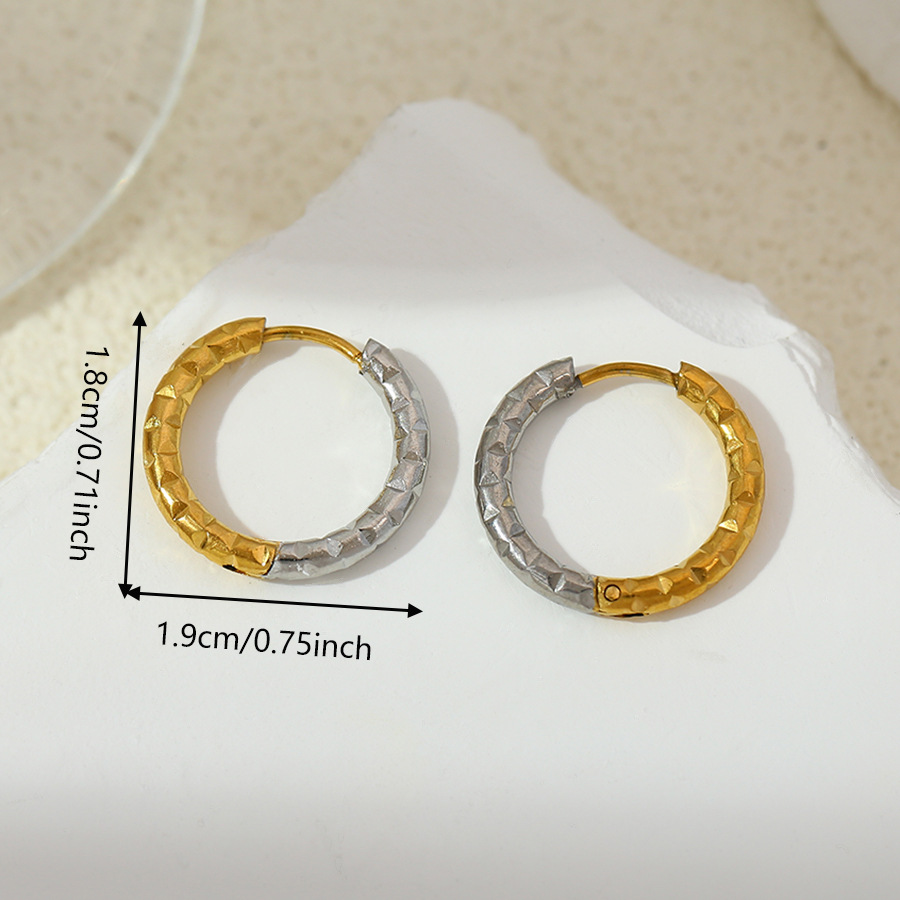 Moda transfronteriza europea y americana de acero inoxidable color aretes redondos pendientes irregulares joyas de acero de titanio joyas al por mayor