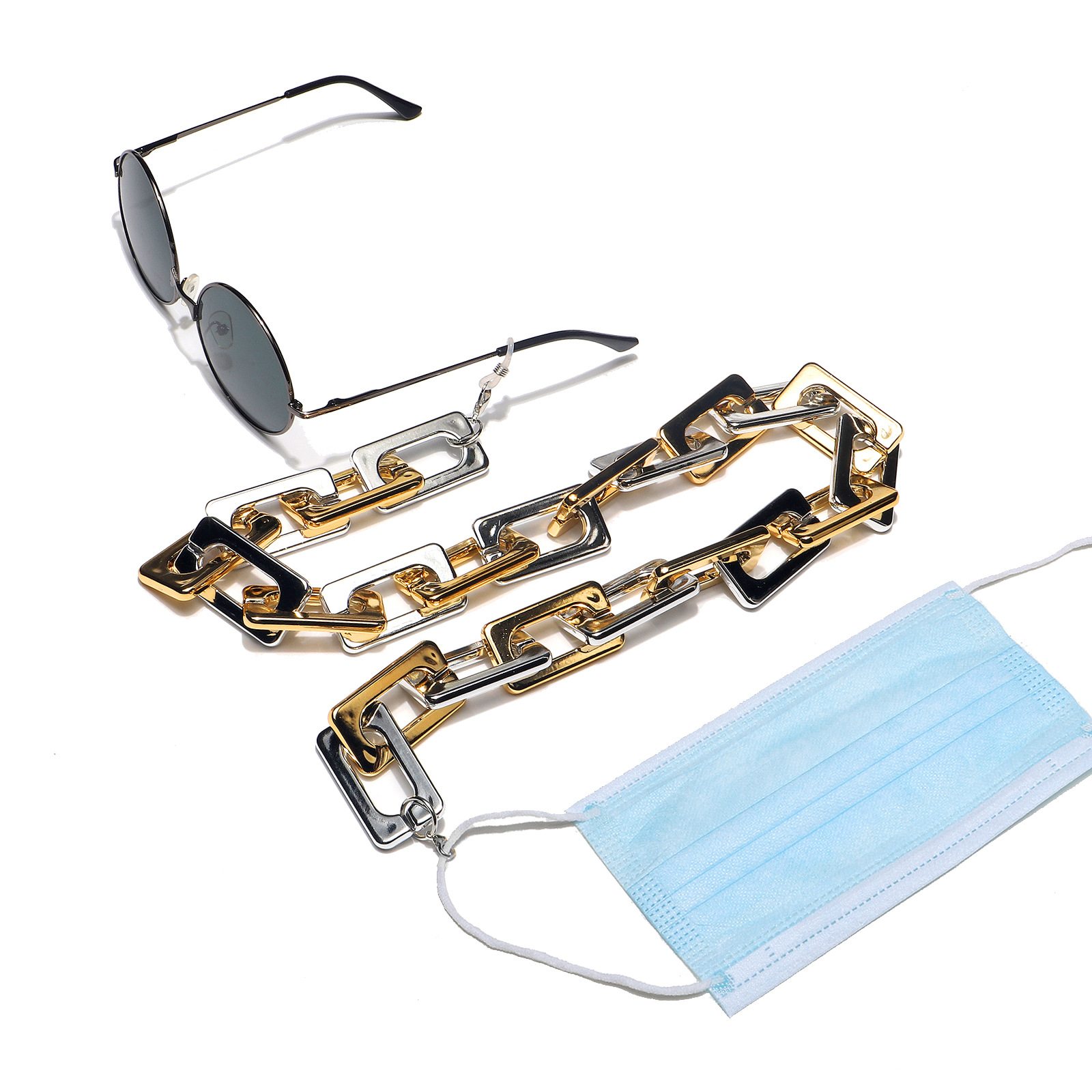 30g Weight Plastic Material Gold, Silver, Black Color Simple Fashion Plastic Acetate Leopard Pattern Glasses Chain 5