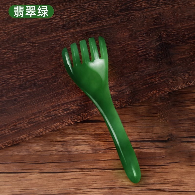 五爪頭部マッサージ経絡櫛養生頭治療道具天然檀木頭皮鹿角掻通神器|undefined