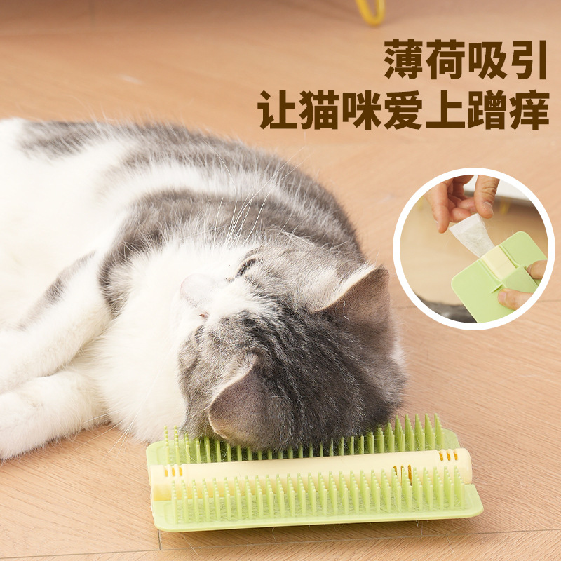 Fresco de cabello para gatos, cepillo de cabello para peinar el cabello, cepillo de masaje para rascar y rascar, desmontable y limpio para artículos para gatos.
