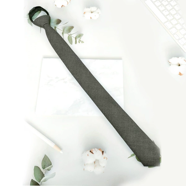 Dark gray TR cotton zipper tie*48cm