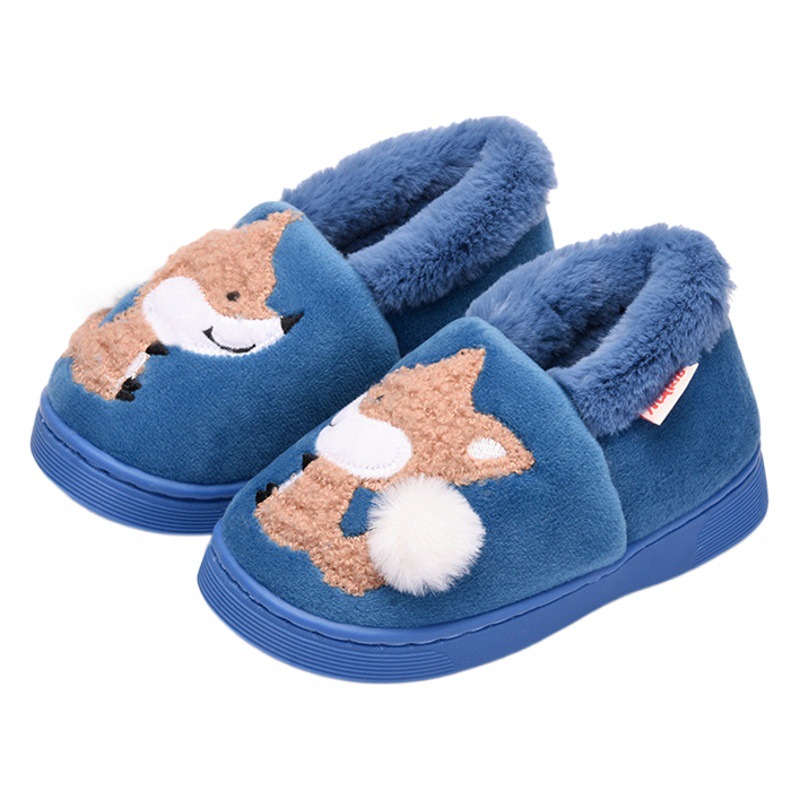 2026 Boys and Girls Cartoon Fox Baby Non-Slip Cotton Slippers Winter Warm Children's Home Cotton Shoes