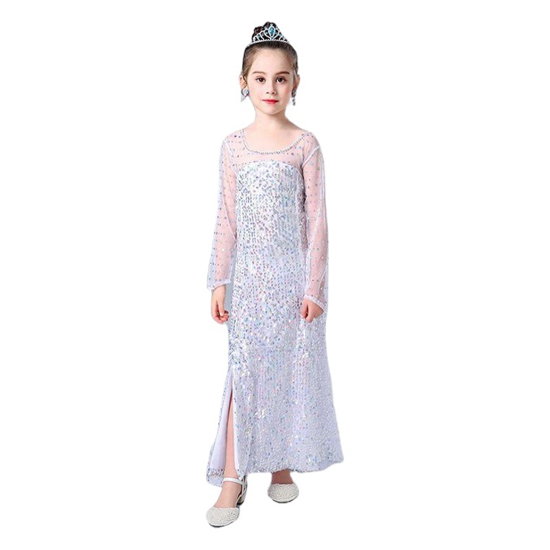 2024 Comercio exterior Vestido de princesa Aisha Falda de vestido de lentejuelas blancas Festival de niñas Día del niño Actuación Falda para niños Falda de malla