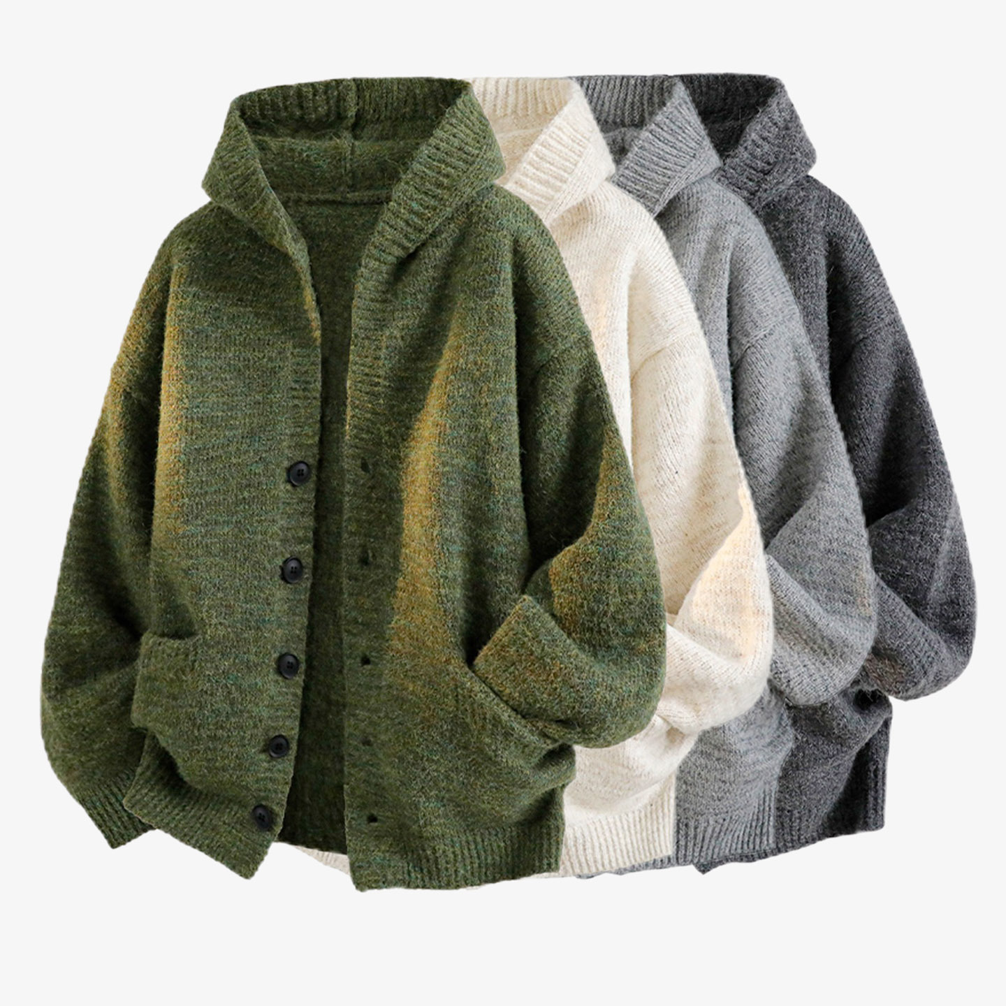 Cross-Border Popular European Size Large Size Hooded Cardigan Sweater Men's Autumn and Winter Coat Seahorse Hair Trendy Factory Wholesale