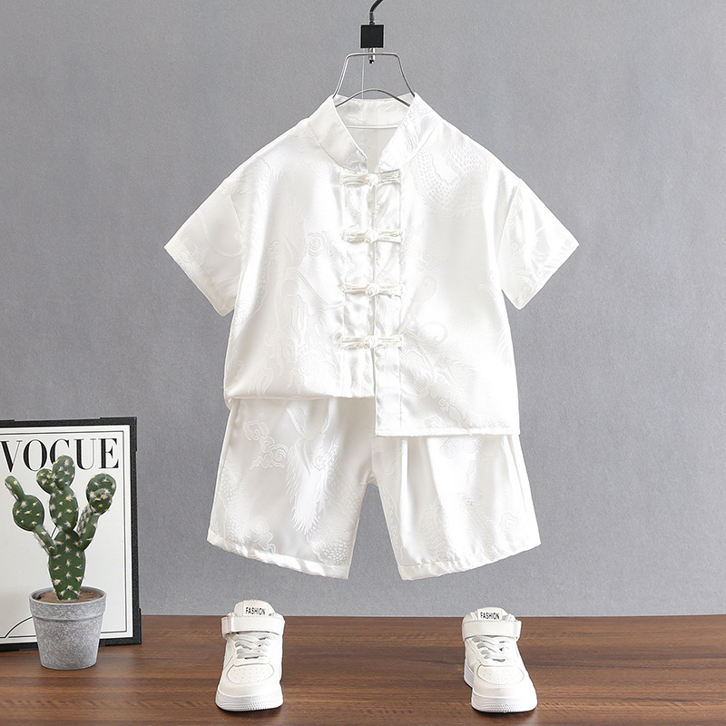 Boys' Summer Set Children's Clothing 2024 New Chinese Style Baby Summer Thin Chinese Clothes