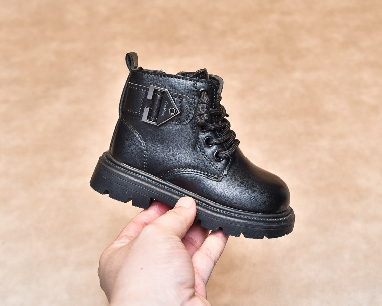 Scarpe da bambino Martin 2024 autunno e inverno nuove corte in stile britannico per ragazzi stivali singoli in pelle_voghion.com