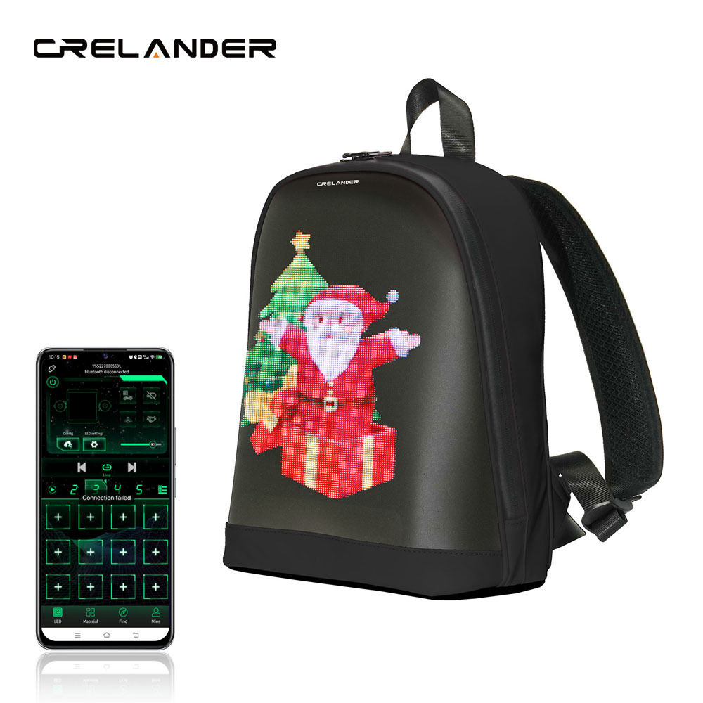 Mochila LED de Píxeles para Mujer de PU Resistente al Desgaste para Viajes de Ocio