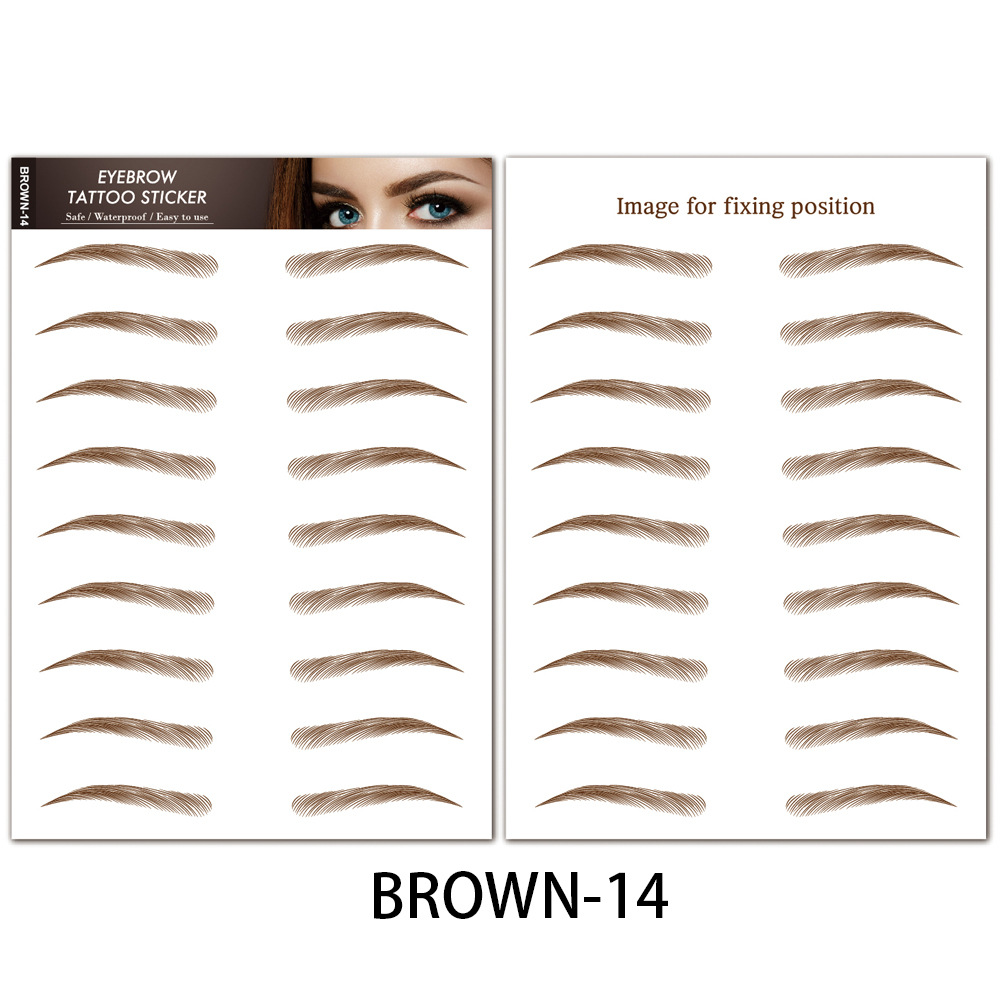 Fabricante de pegatinas de cejas a prueba de agua en stock pegatinas de tatuaje al por mayor de simulación de tordo perezoso tatuaje de cejas 6D pegatinas de cejas