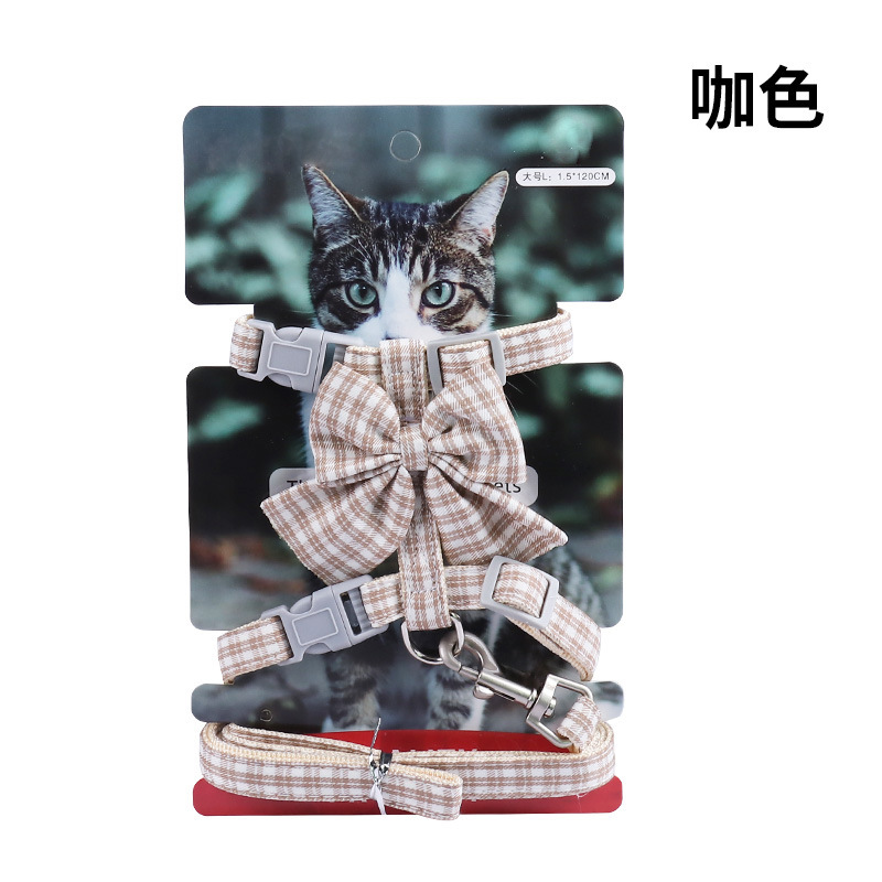 Suministros para mascotas Amazon nuevo arco gato pecho cuerda de tracción en forma de I gato cuerda ajustable gato caminando cuerda