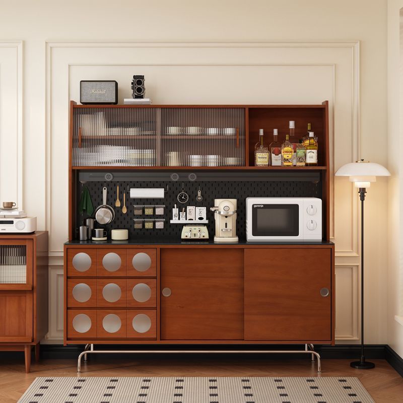 French Retro Medieval Sideboard Integrated Multi-Functional Wall-Mounted Slate Tea High Cabinet Japanese Storage Locker