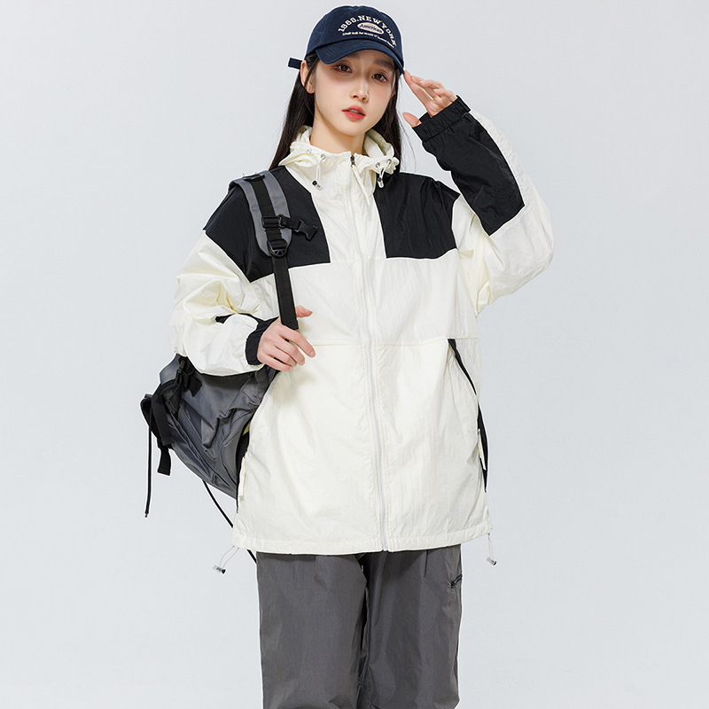 (2개) 헤어 마운틴 자외선 차단제 여성의 여름 새로운 안티 자외선 긴 소매 라이트 후드 코트 남성 8039