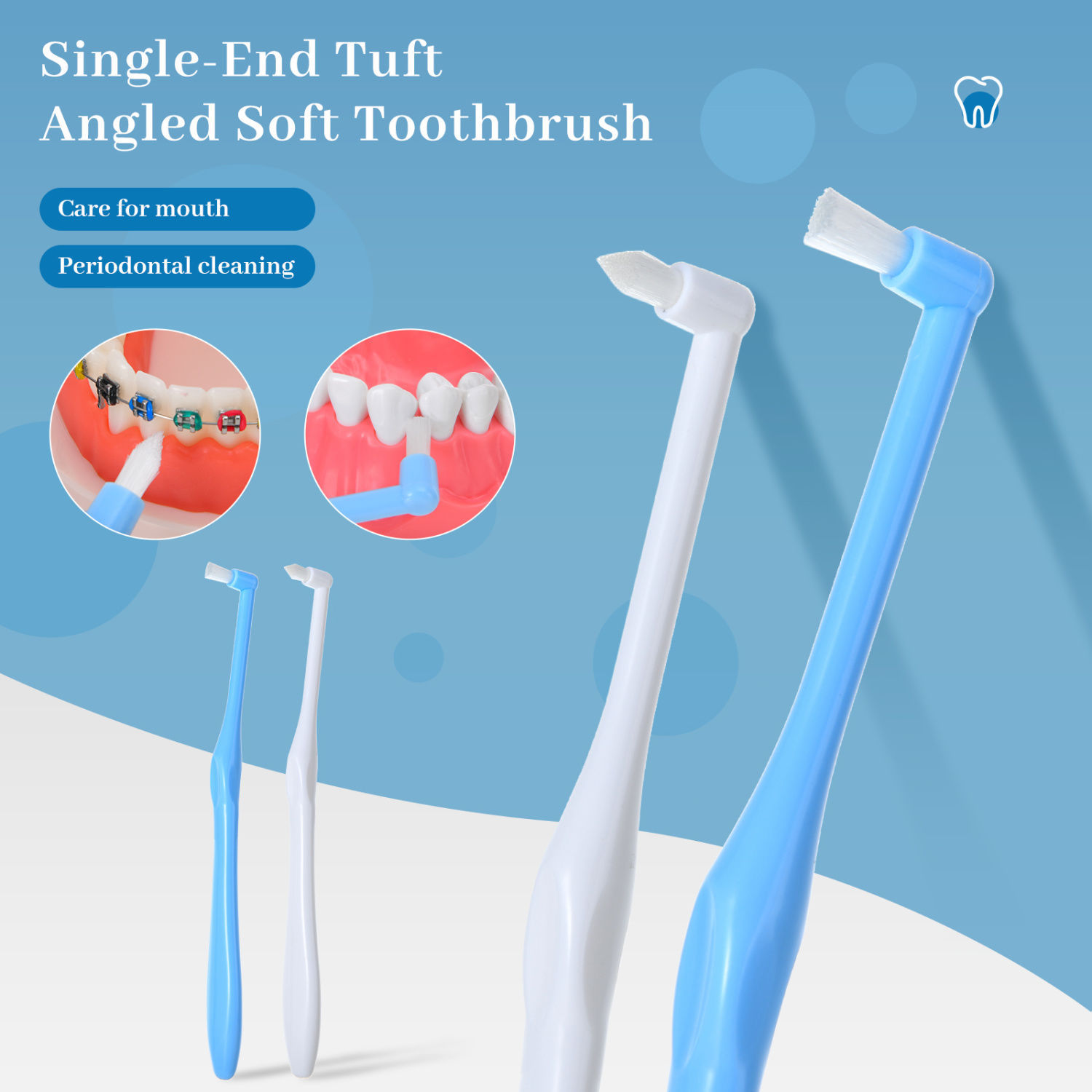 Single brush orthopedic toothbrush