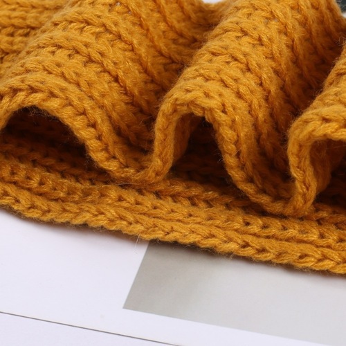 Children's Labelled Knitted Scarf, Boys' and Girls' Fashion Solid Color Parent-Child Trendy Autumn/Winter Kids' Warm Neck Wrap