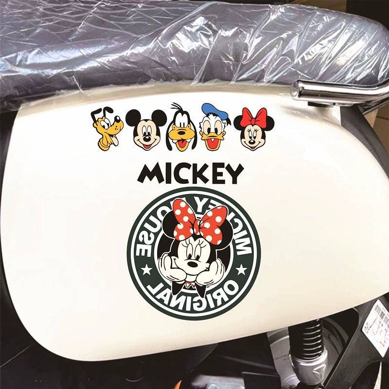Микки Микки Маус Яди Эмма электрический автомобиль декоративные наклейки милый мультфильм креативные автомобильные модные наклейки водонепроницаемые и солнцезащитные