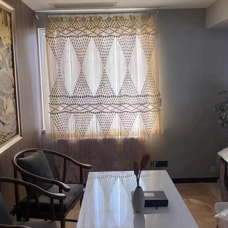 Hand-Woven Door Curtain Tapestry Bohemian Style Hand-Woven Cotton Curtain Wedding Household Products Decorative Tapestry Hand-Woven Door Curtain Tapestry Bohemian Style Hand-Woven Cotton Curtain Wedding Household Products Decorative Tapestry
