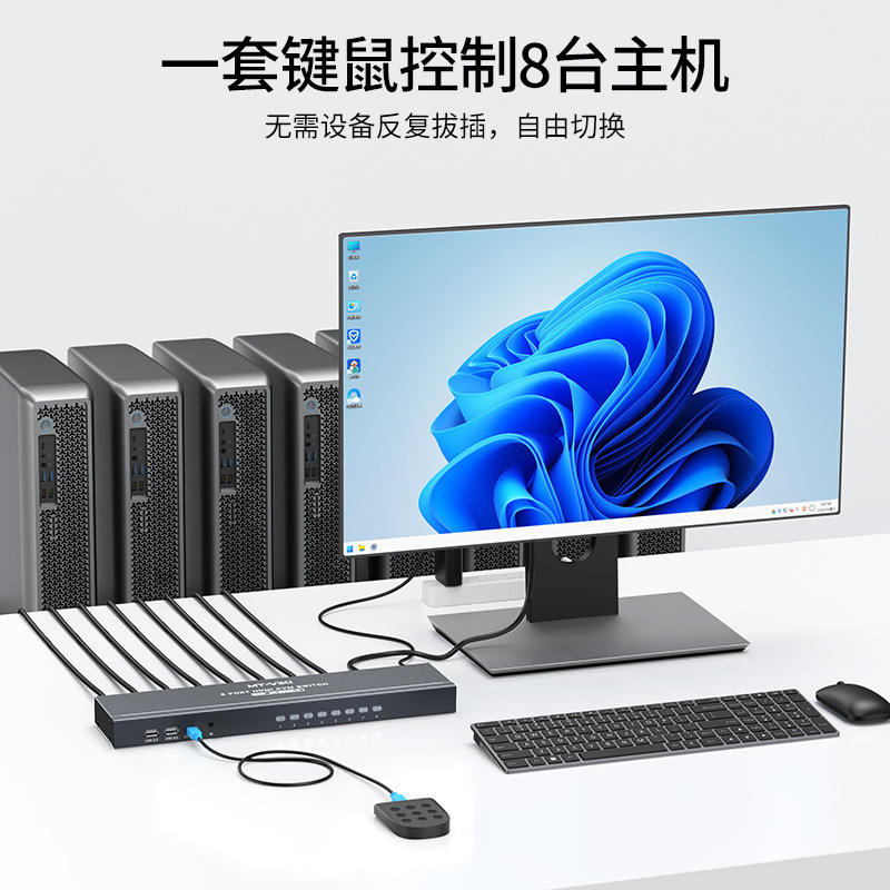 Maituowei moment HDMI KVM switch 8-port USB 8-in-out keyboard and mouse control multiple hosts 801HK-C