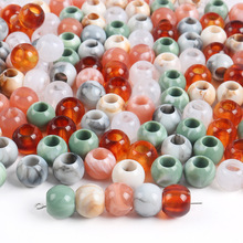 亚克力大孔服饰配件珠子DIY箱包装饰服装手串手工圆形双色珠子