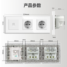 82��ŷ�˲�����TVCAT6˫Type-cUSB��ǽ����������RJ45��������