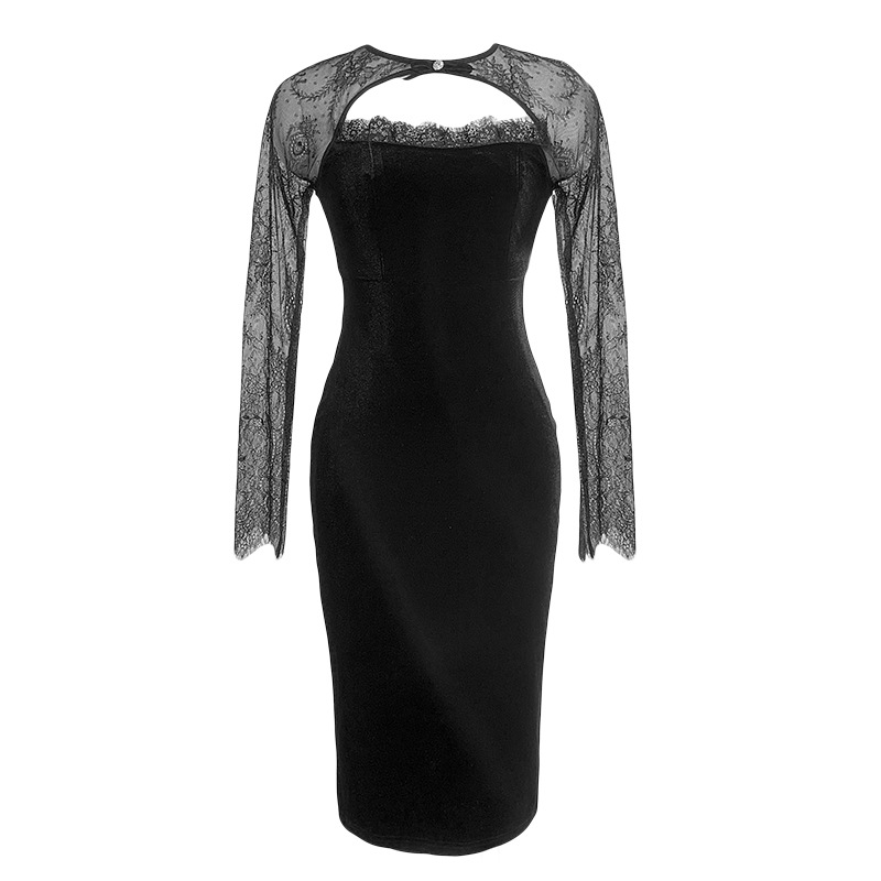 B8239 980K VÁY ĐẦM LIỀN THÂN DÁNG DÀI NỮ CHOTDNG SEXY DÁNG ÔM BODY GỢI CẢM SEXY MÙA XUÂN THU ĐÔNG THỜI TRANG NỮ REN G03 SẢN PHẨM MỚI