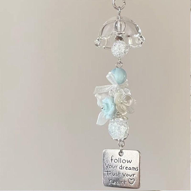 Artistic Fresh Lanyard Transparent Jellyfish Beaded Design Healing Series Phone Chain Anti-Lost Strap Best Friend Style_voghion.com