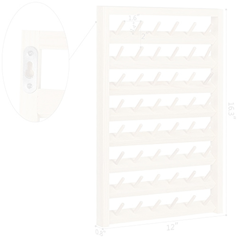 Madera de pino, colgante de pared de 48 ejes + empaque individual + se envía sin varillas.