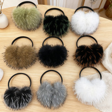 新款仿貉子毛耳罩时尚简约折叠毛绒耳罩保暖防冻长毛耳套男女同款