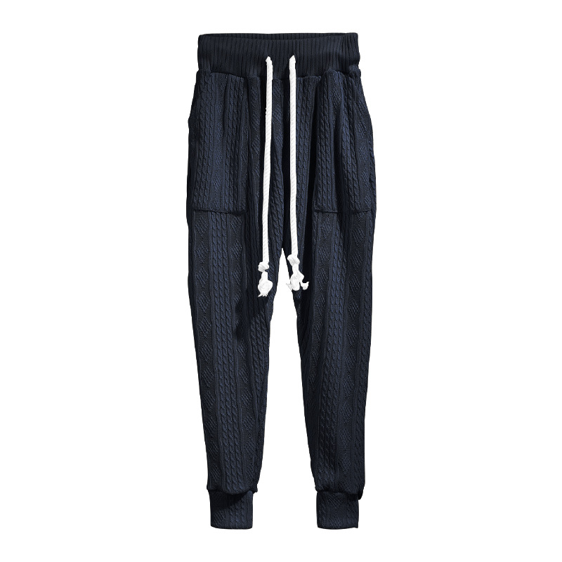 Men's Jacquard Jogger Pants, Casual Trousers With Drawstring_voghion.com