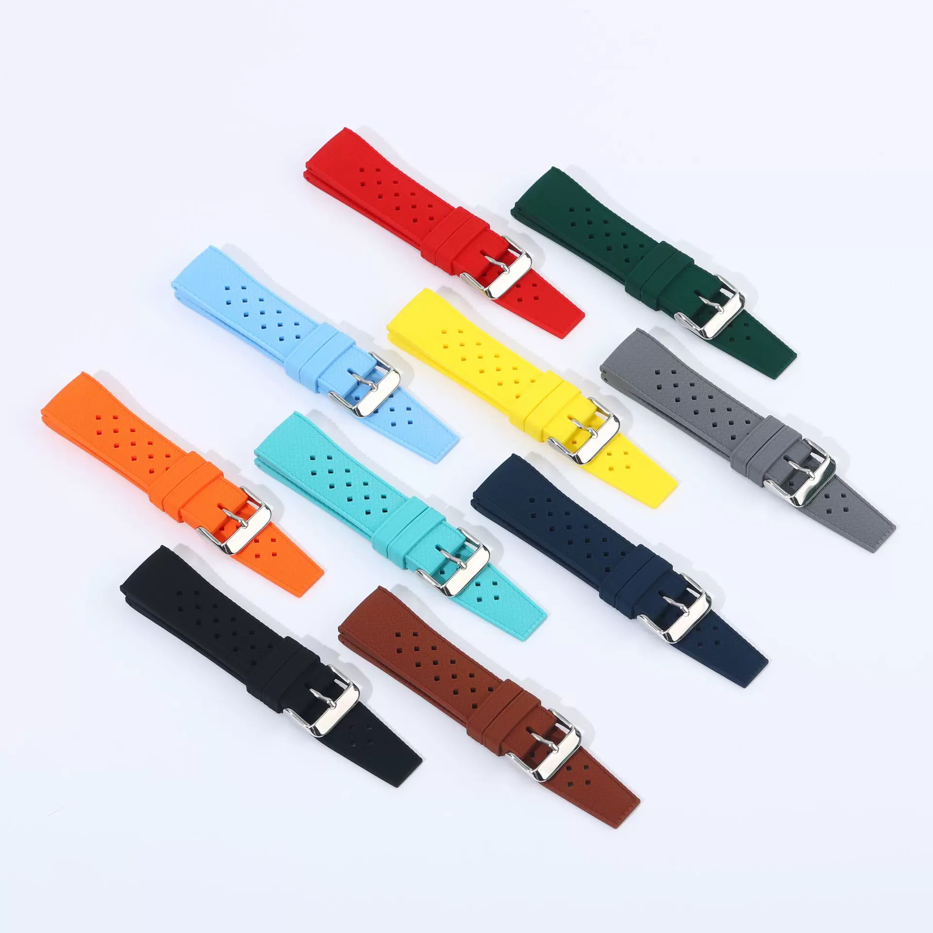 工厂直供 多色硅胶表带方格纹智能手表带18  20  22mm通用配件