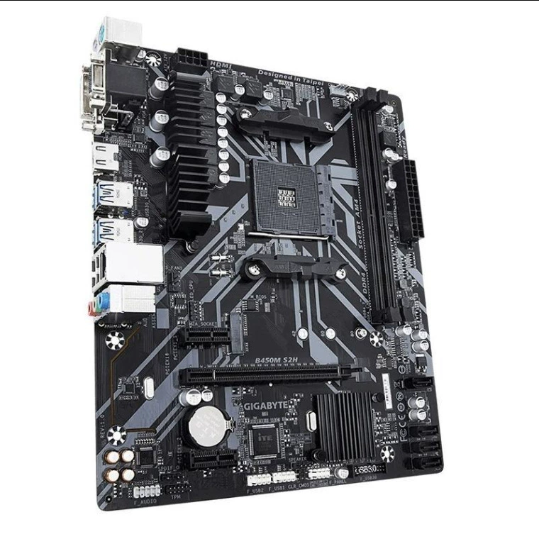 Материнская плата Gigabyte B450M S2H, совместима с процессорами серии 3000/5000 AM4, с разблокированным разгоном