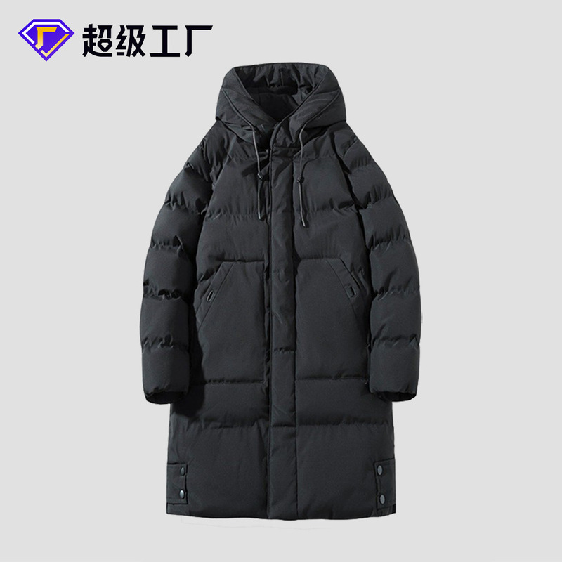 Cross-border Custom Mid-length Cotton-padded Jacket Men's Winter New Loose Hooded Cotton-padded Jacket Thickened Down Cotton-padded Jacket Men's