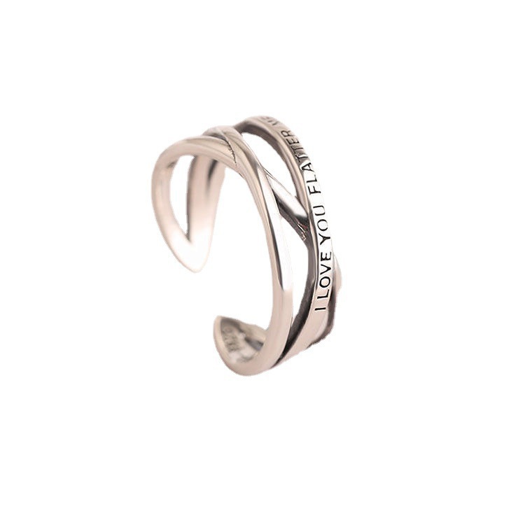 Trend retro ring with letters