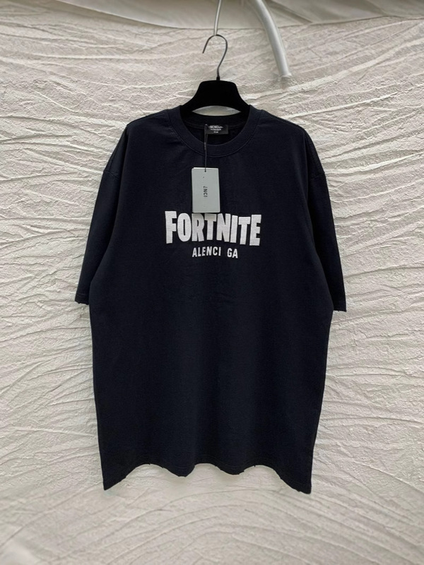 (High Version) 2022 Summer New Luxury Trend B Family Fortnite Joint Letter Embroider Men's and Women's Short-Sleeved T-Shirts