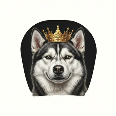 Polyester Fabric Car Headrest Cover with Sürətlər qutusu və əl tormozu başlıqları - domineering-husky-wearing-a-crown-2-pack