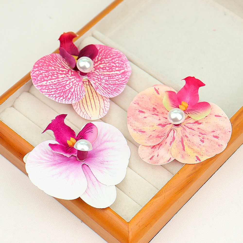 Корейская девушка новая сладкая имитация орхидеи Phalaenopsis, украшение для волос, супер вечные челки, боковой загиб волос, передняя часть головы, аксессуары для волос
