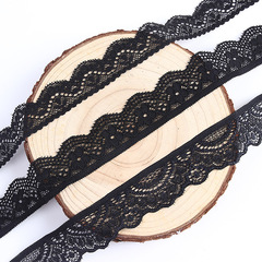 Single-Sided Nylon Lace Small Floral Edge Black Lined Elastic Wave Lace Lining for Women's Underwear and Pants