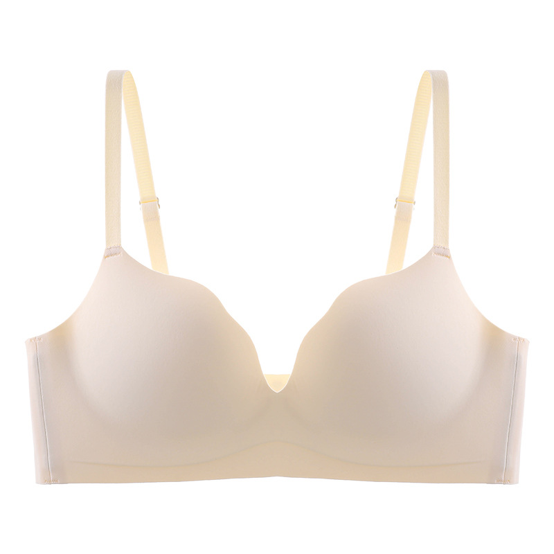 Ropa interior sin rieles pecho femenino reunido en el soporte de ningún sujetador de anillo de acero Recepción anti-flacidez senos pequeños