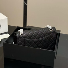 小香包包CF鱼子酱羊皮女包中号菱格链条单肩包斜跨翻盖包包小方包