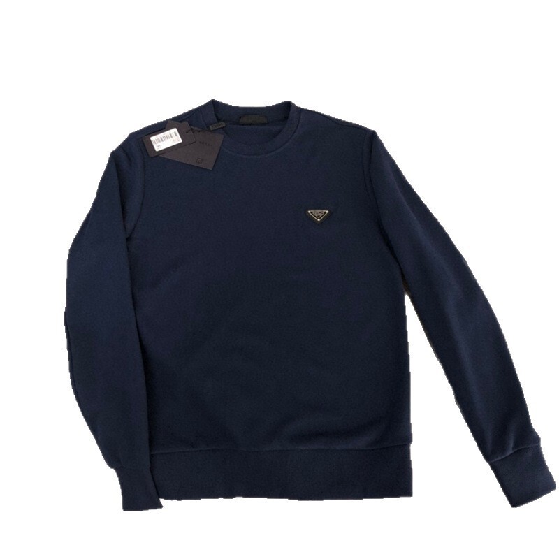 Cross-Border P Brand High-End Sweatshirt Autumn/Winter Model with Classic Letter Logo and Triangle Emblem for Men Cross-Border P Brand High-End Sweatshirt Autumn/Winter Model with Classic Letter Logo and Triangle Emblem for Men