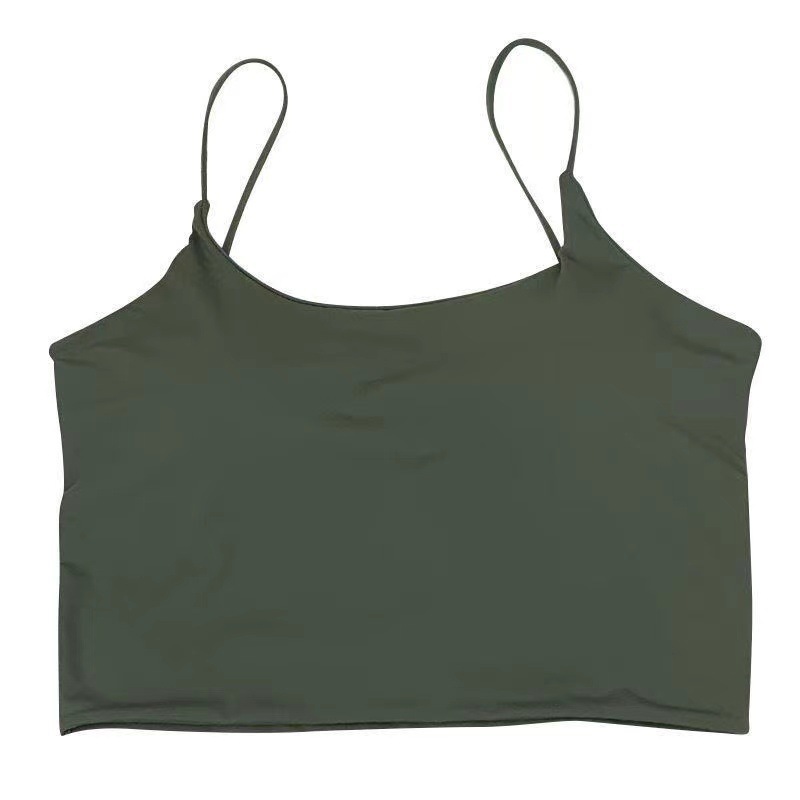 Chaleco pequeño con tirantes delgados en verano con almohadilla para el pecho y hermoso sujetador trasero en el interior