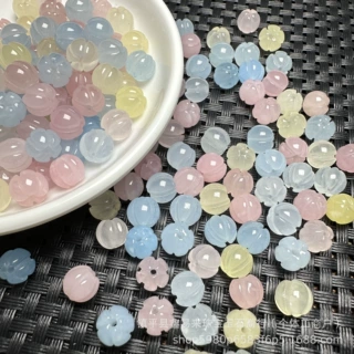 摩根三色南瓜珠散珠diy玉石手链项链玉石配饰批发