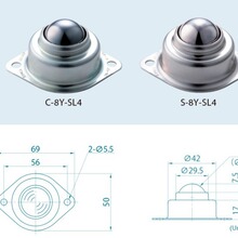 BCHY69中号镀锌牛眼轮厚C-8Y菱形1寸万向球滑轮QDA01-25C