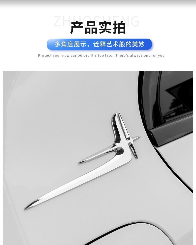 Angel Wings C-Class 260Lc200Le300Labs Electroplated Decorative Car Door Personalized Car Logo Modification Special Accessories