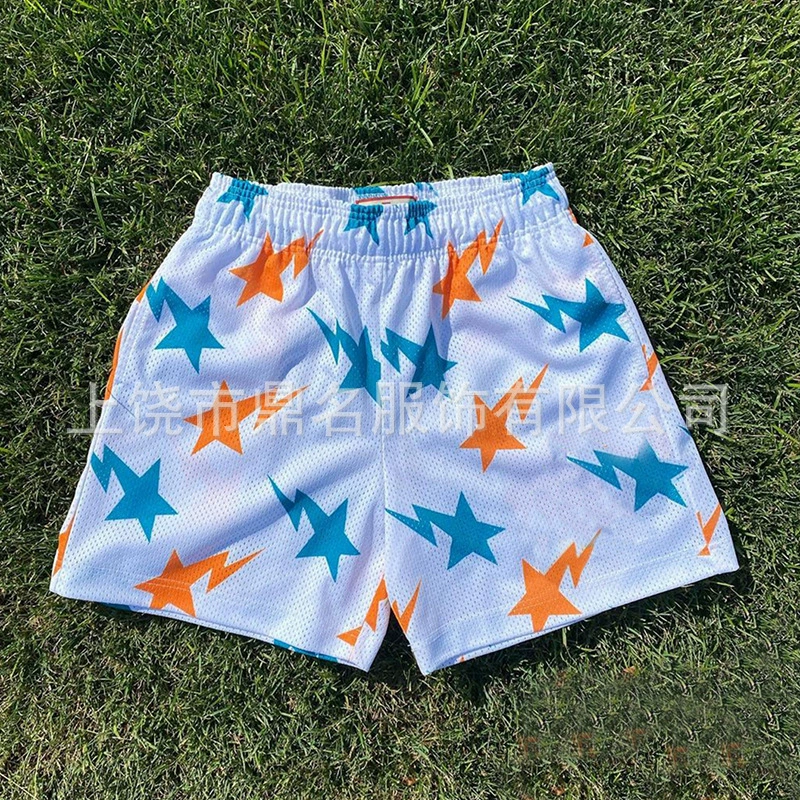 Новые американские шорты, повседневные мужские и женские, для фитнеса, Мужские Мышечные спортивные пятые штаны, пляжные брюки, сетчатые дышащие шорты