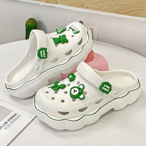 New women's Crocs  summer thick-soled Korean style fashion outer wear casual beach shoes foreign trade cross-border wholesale